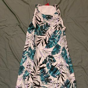 leaf print dress